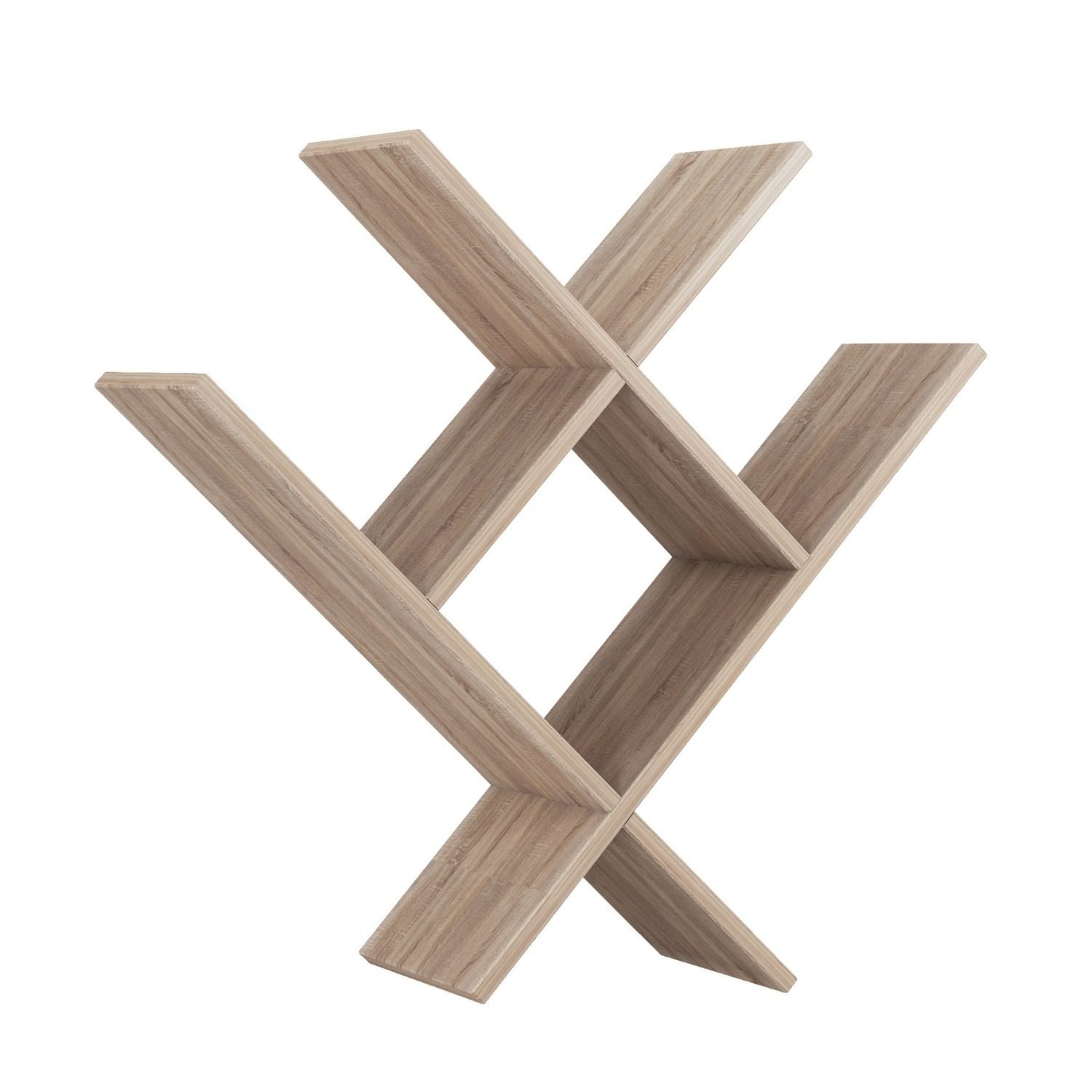 Mein-Regal Wandregal VALLE 75x22x78cm MDF Holz bis zu 5 F&auml;cher natur 