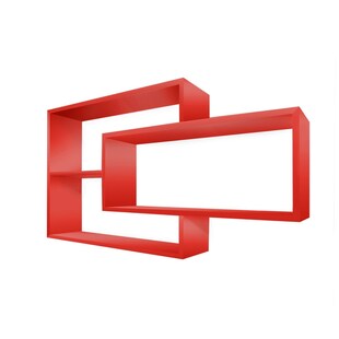 Wandregal KARO Schweberegal 104x20x59cm Holz Rot 