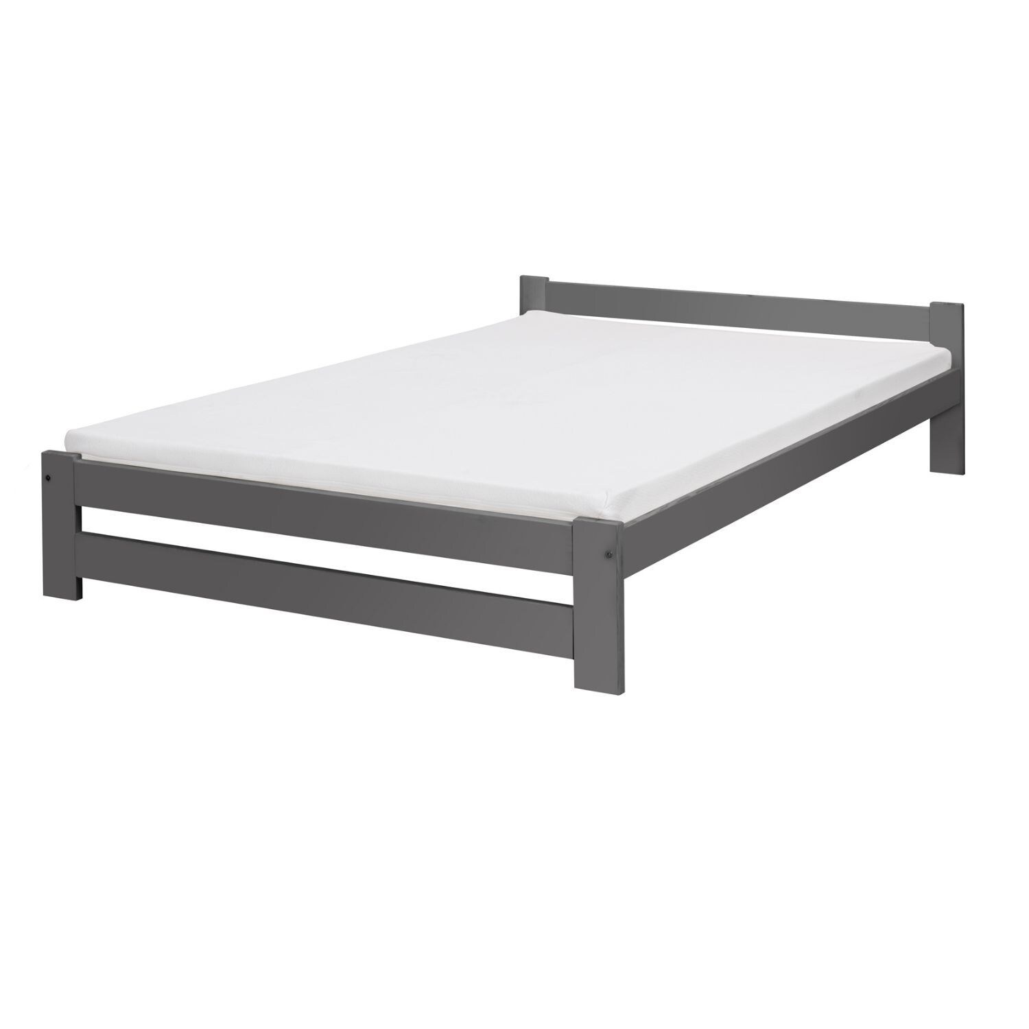 Coemo Bett Classico Lattenrost Massivholz Kiefer 140x200cm anthrazit