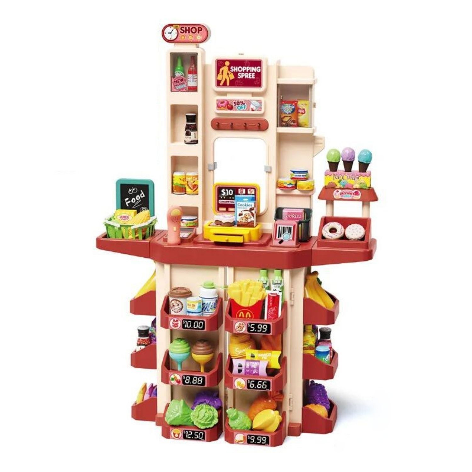 Coemo Supermarkt Florian Kaufladen ROSA mit viel Zubeh&ouml;r 