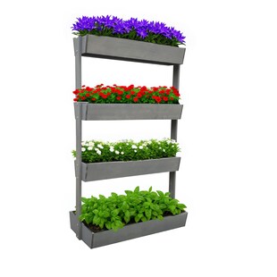 Coemo Vertikalbeet Vera aus Holz Hochbeet 4 Etagen Kästen höhenverstellbar und neigbar 