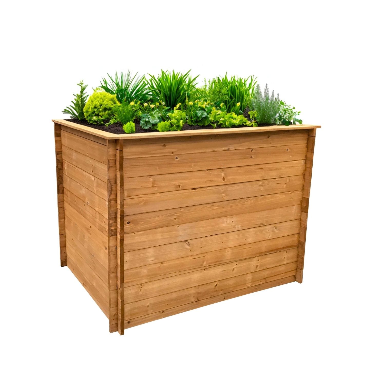 Coemo Hochbeet Marvin mit Pflanzenvlies Kr&auml;uterbeet aus Holz Fr&uuml;hbeet 115x87x85 cm 