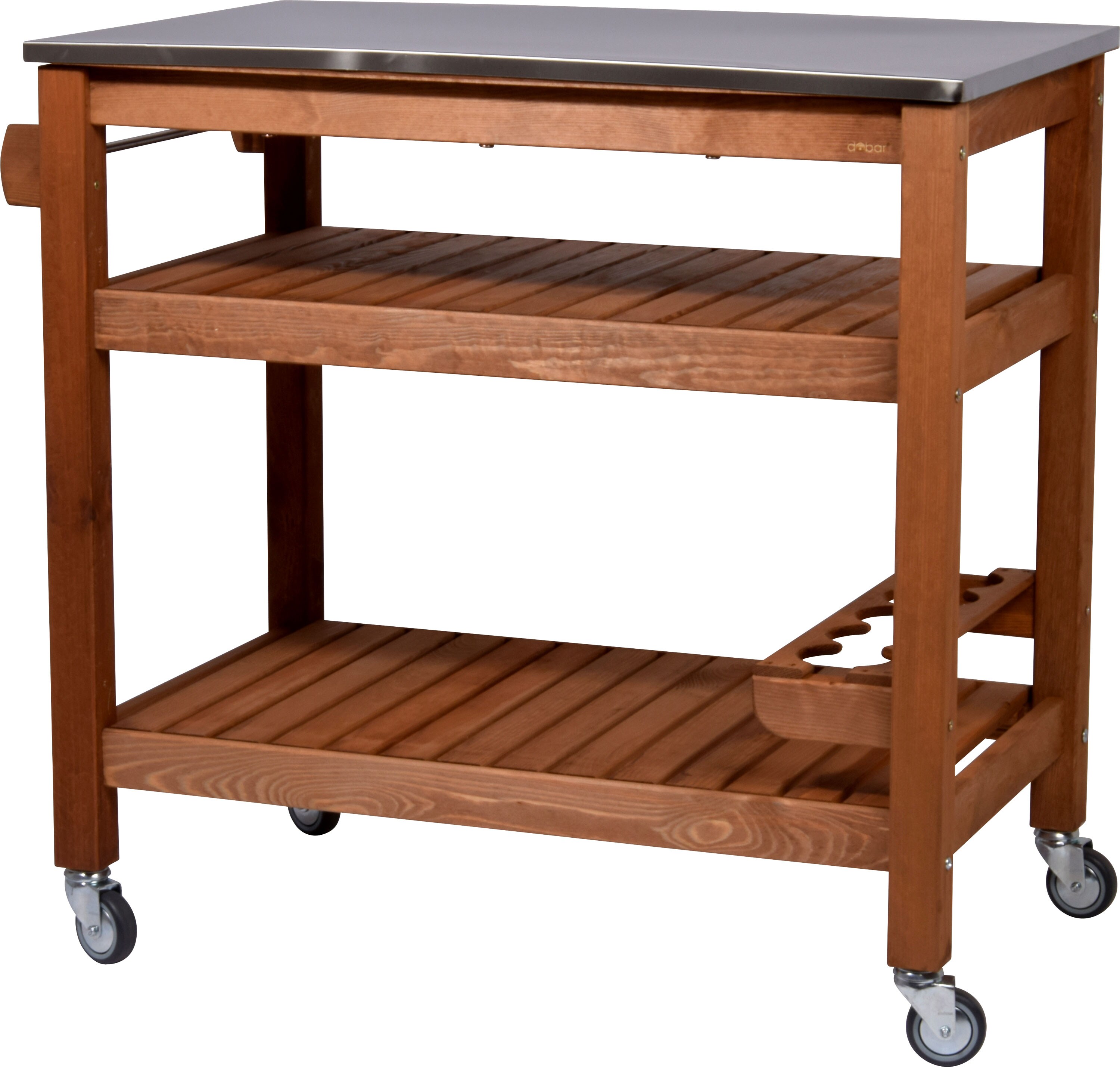 dobar Grilltisch Beistellwagen aus Holz 