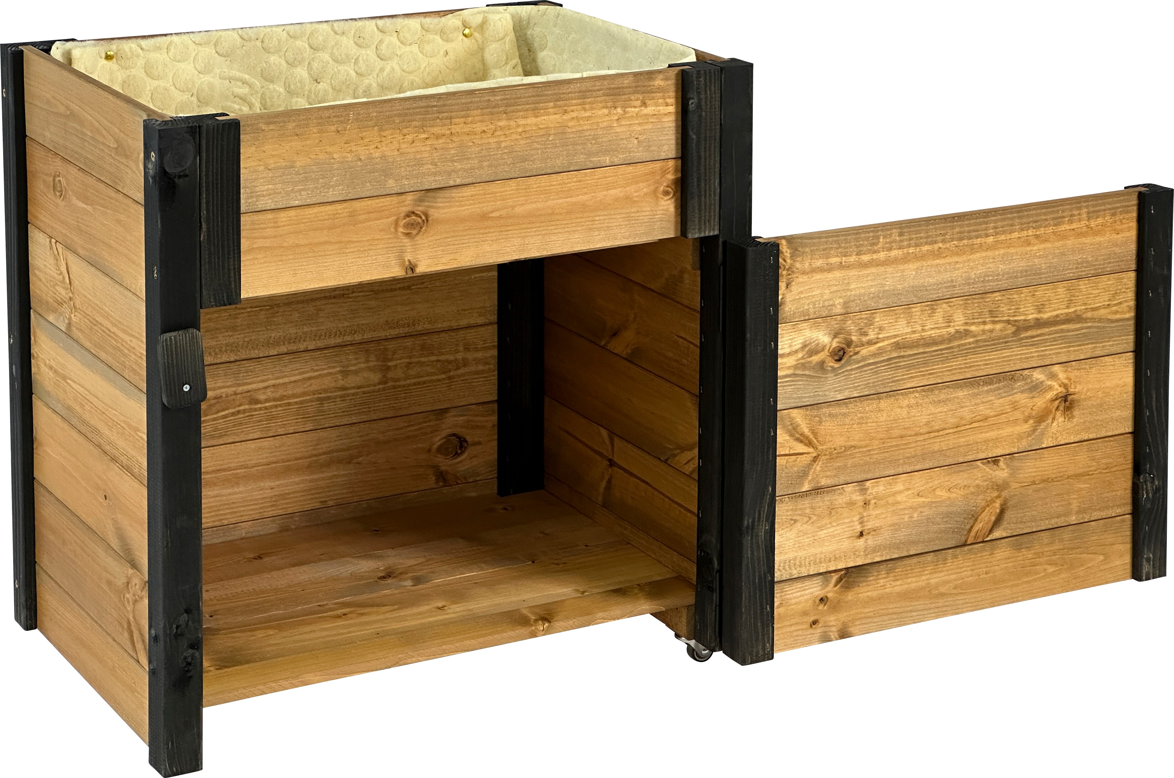 dobar Rollbarer Gartenschrank mit Wolle Abmessungen ca.: 60x40x62 cm schwarzer Eckschutz 