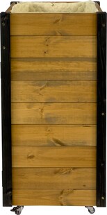 dobar Rollbarer Gartenschrank mit Wolle 60x40x80 cm natur schwarzer Eckschutz 