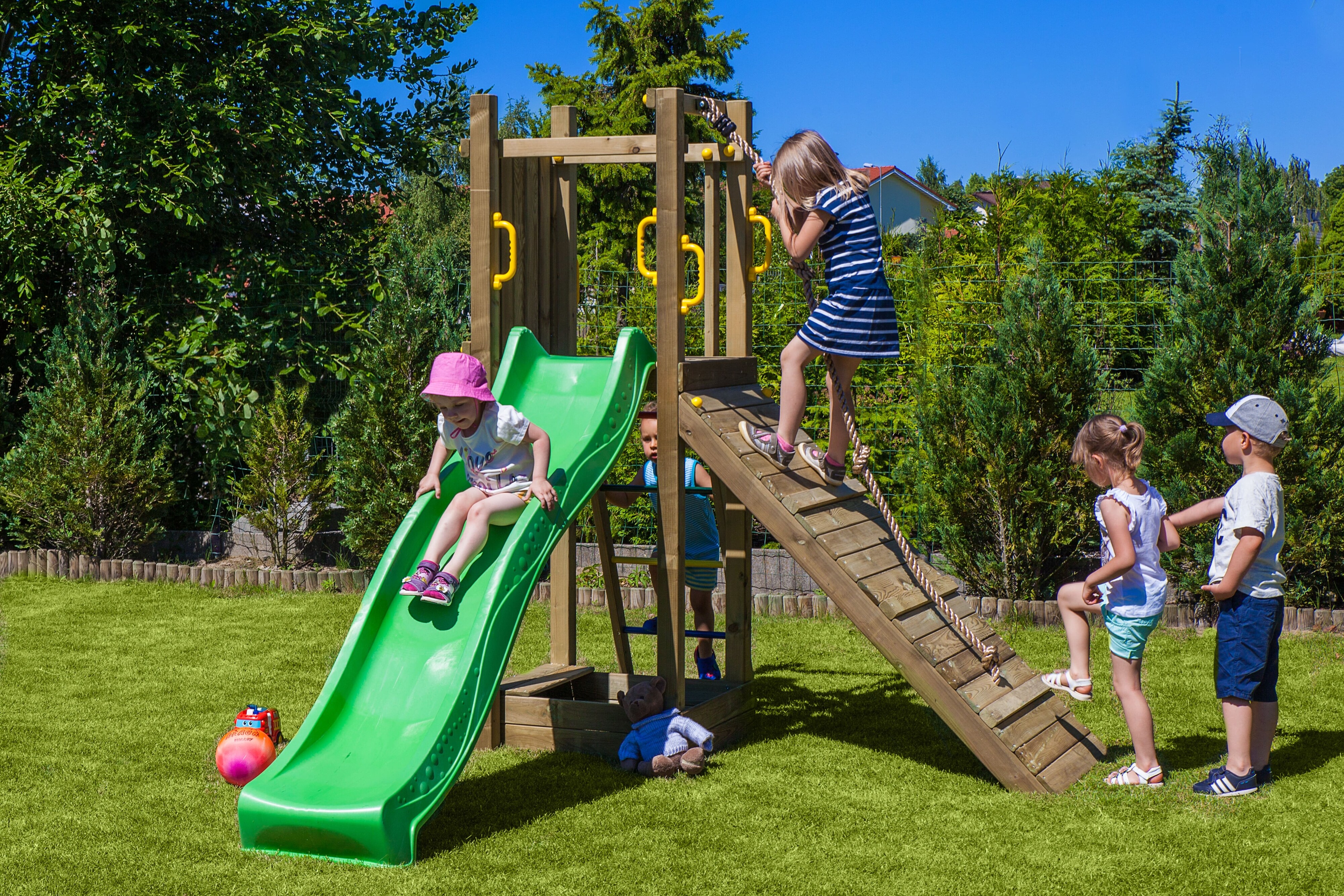FUNGOO Spielturm FUNNY3 mit Sandkasten Rutsche und versch. Ausf&uuml;hrungen 