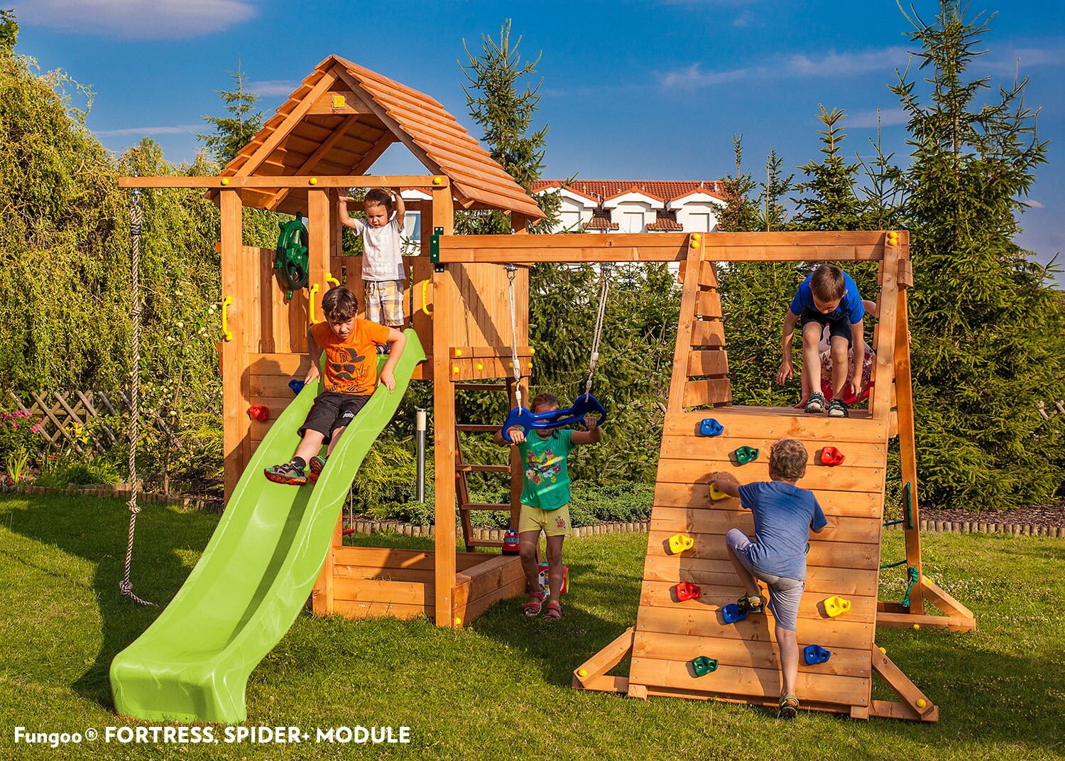 FUNGOO Spielturm Klettergerüst FORTRESS Spider+