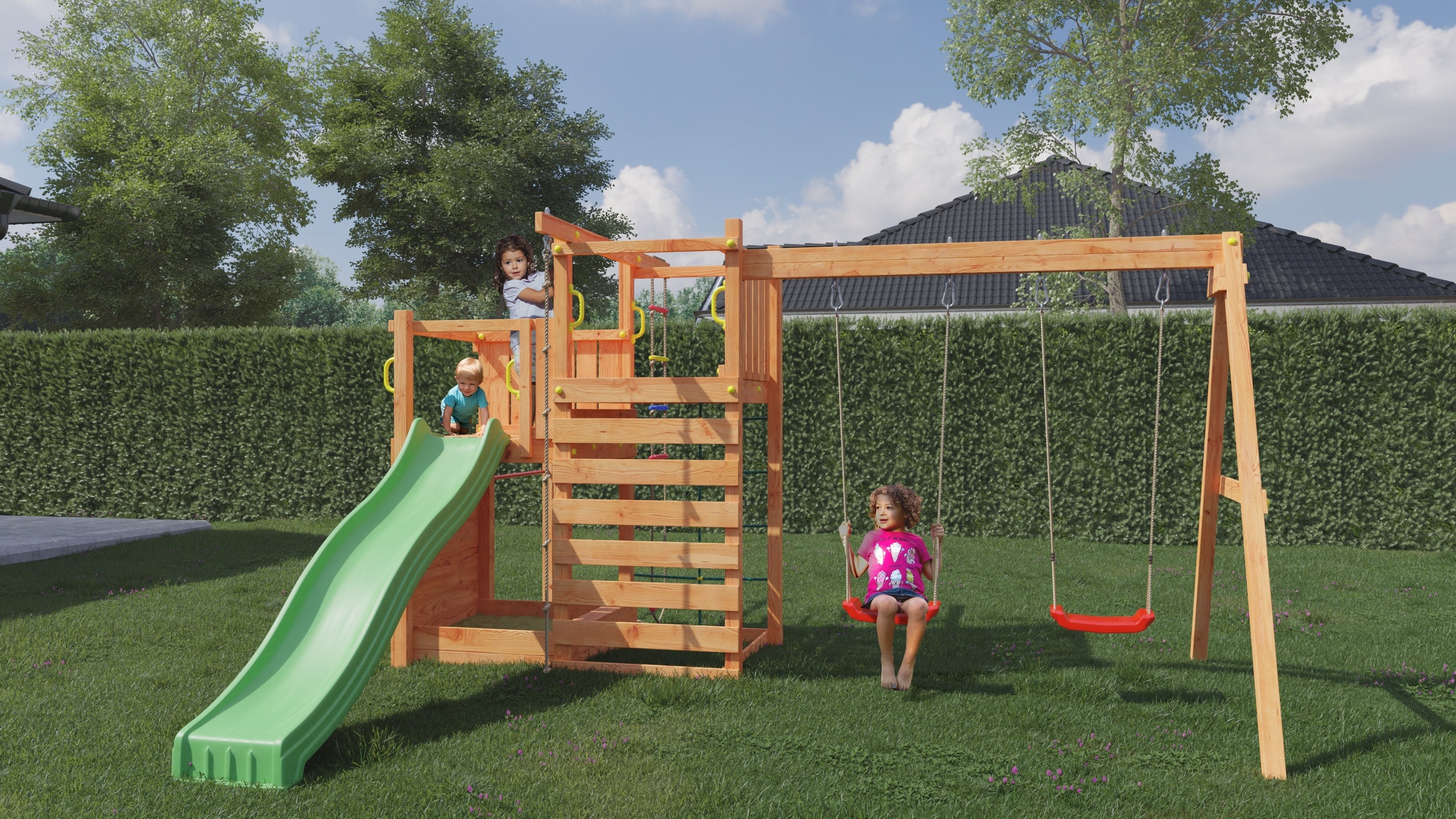 FUNGOO Spielturm Kletterger&uuml;st Climbing Star2 