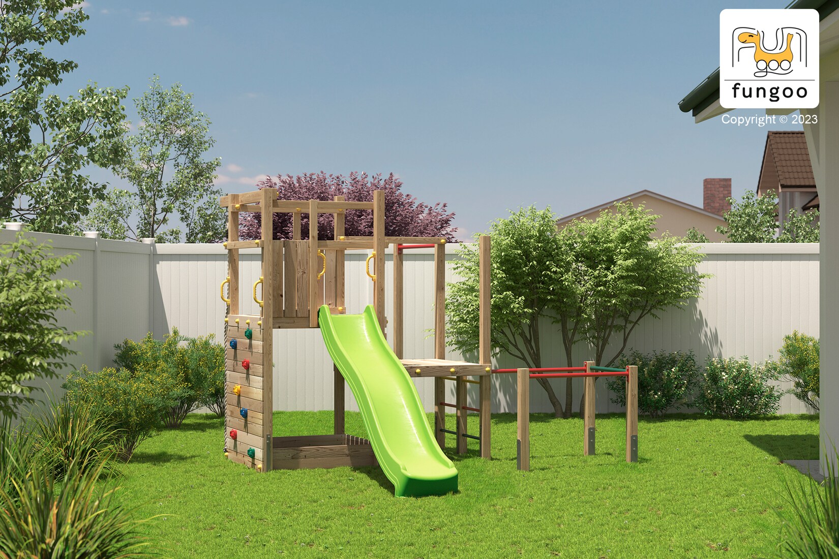 FUNGOO Spielturm Klettergerüst Climbing Star2
