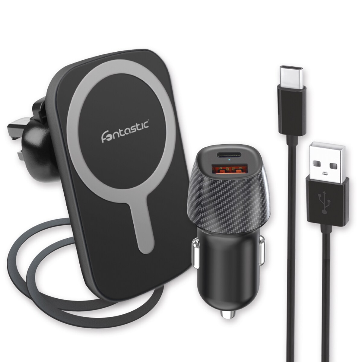 Fontastic SET - Magnet Halterung + KFZ-Ladeadapter 20W PD FC 