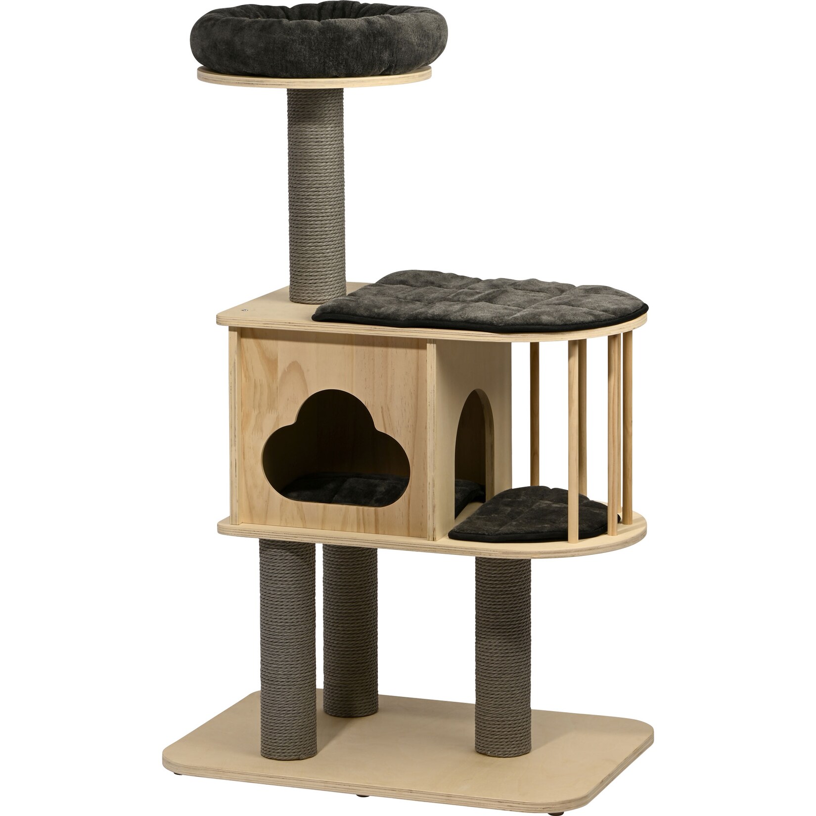 dobar Kratzbaum "Mila" mit Kuschelhöhle - 68 x 48 x 116 cm