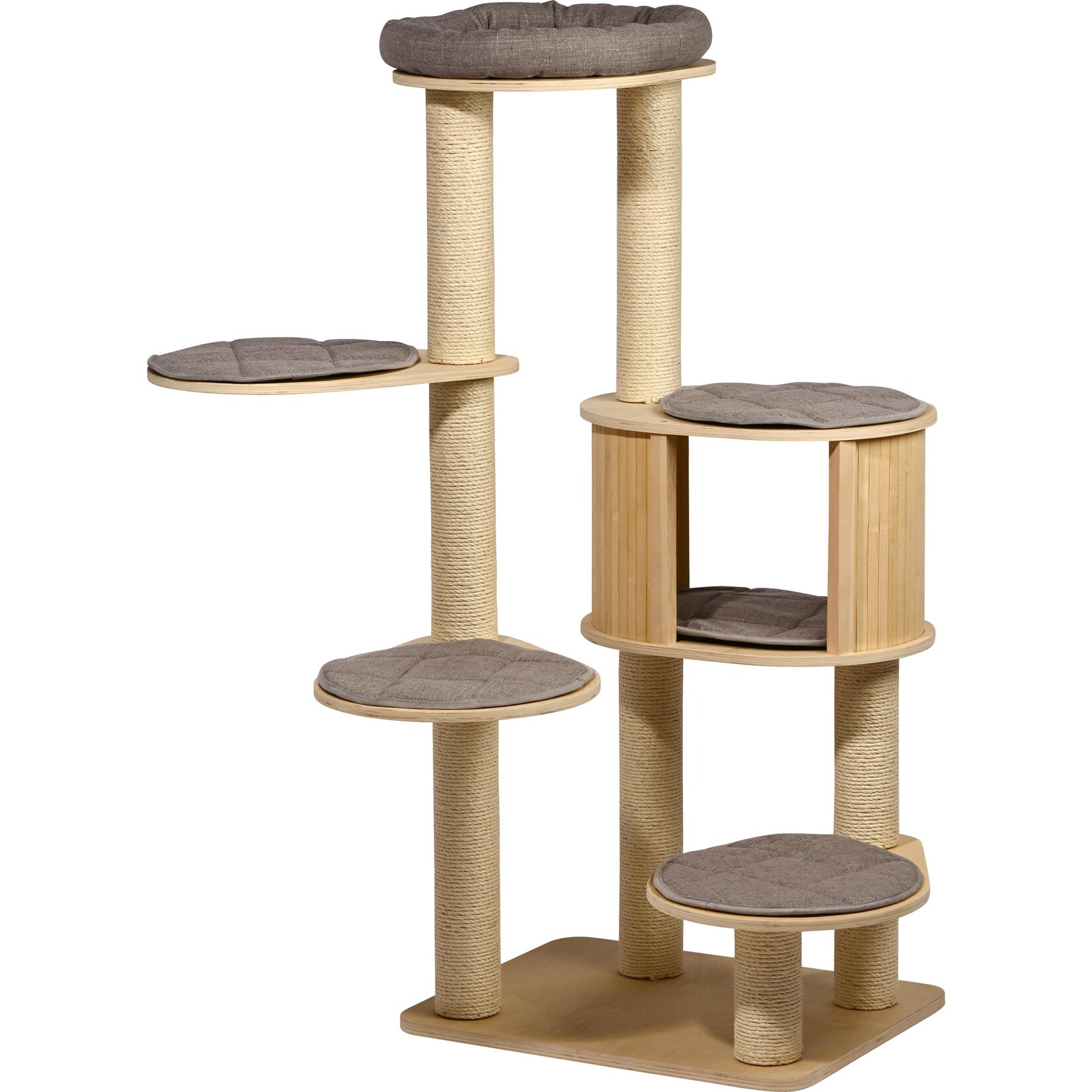 dobar Kratzbaum "Ella" aus Holz 5-stufig -Maße ca.: 60 x 48 x 133 cm