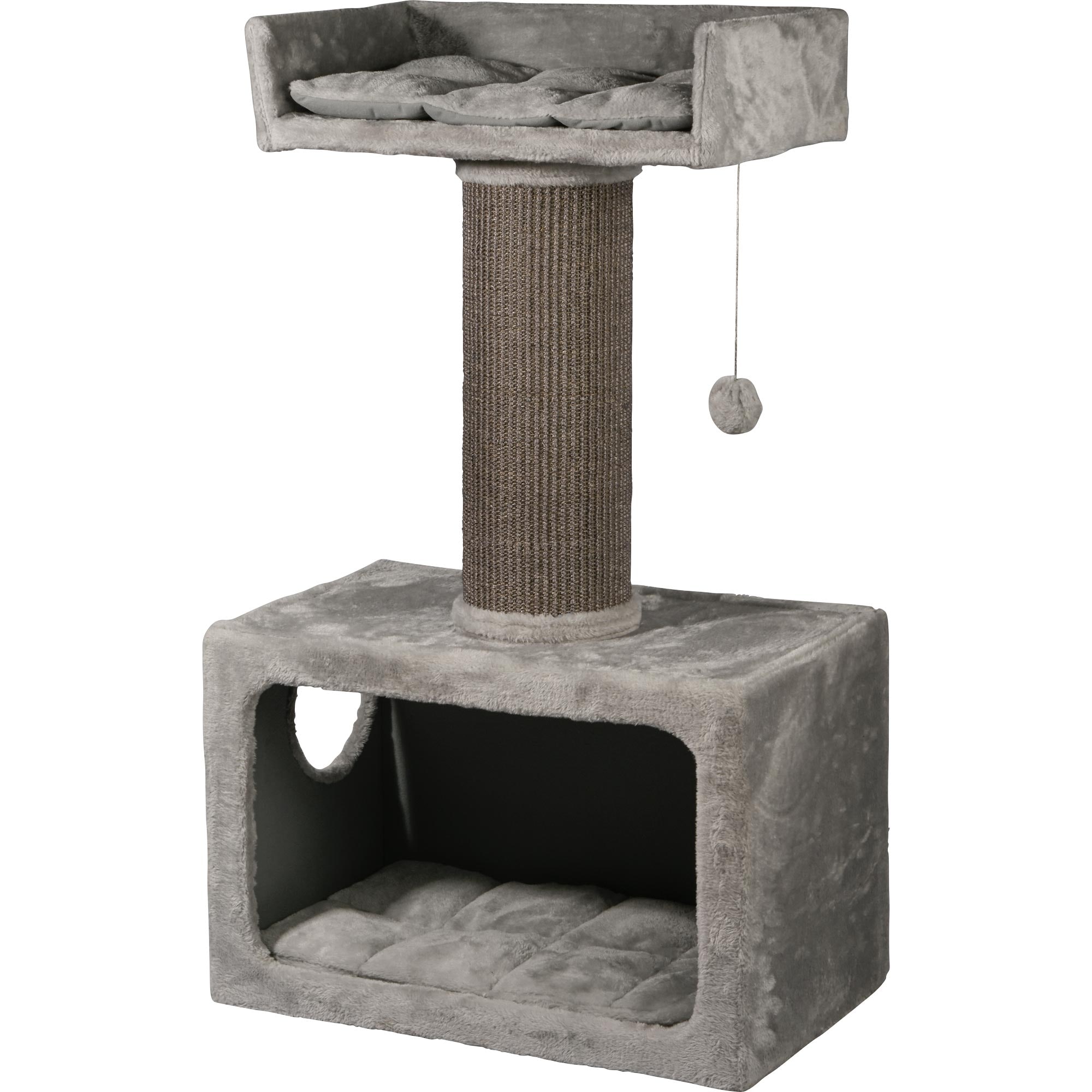 dobar Premium Katzen-Kratzbaum "Cozy" in Grau aus Holz 