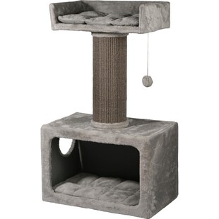 dobar Premium Katzen-Kratzbaum "Cozy" in Grau aus Holz 
