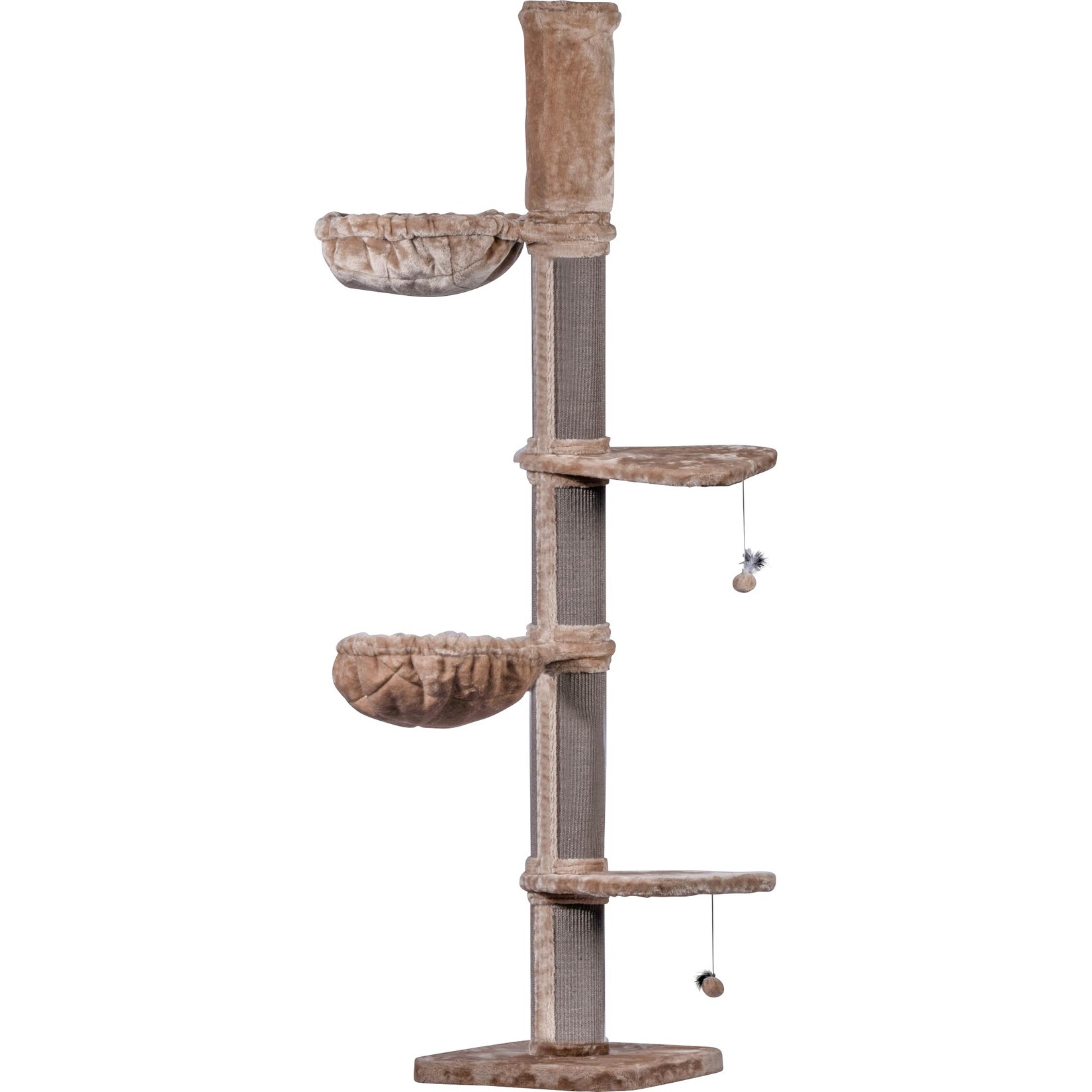 dobar Kratzbaum "Biggy" aus Holz, Maße ca.: 100 x 100 x 227 cm - Cappuccino
