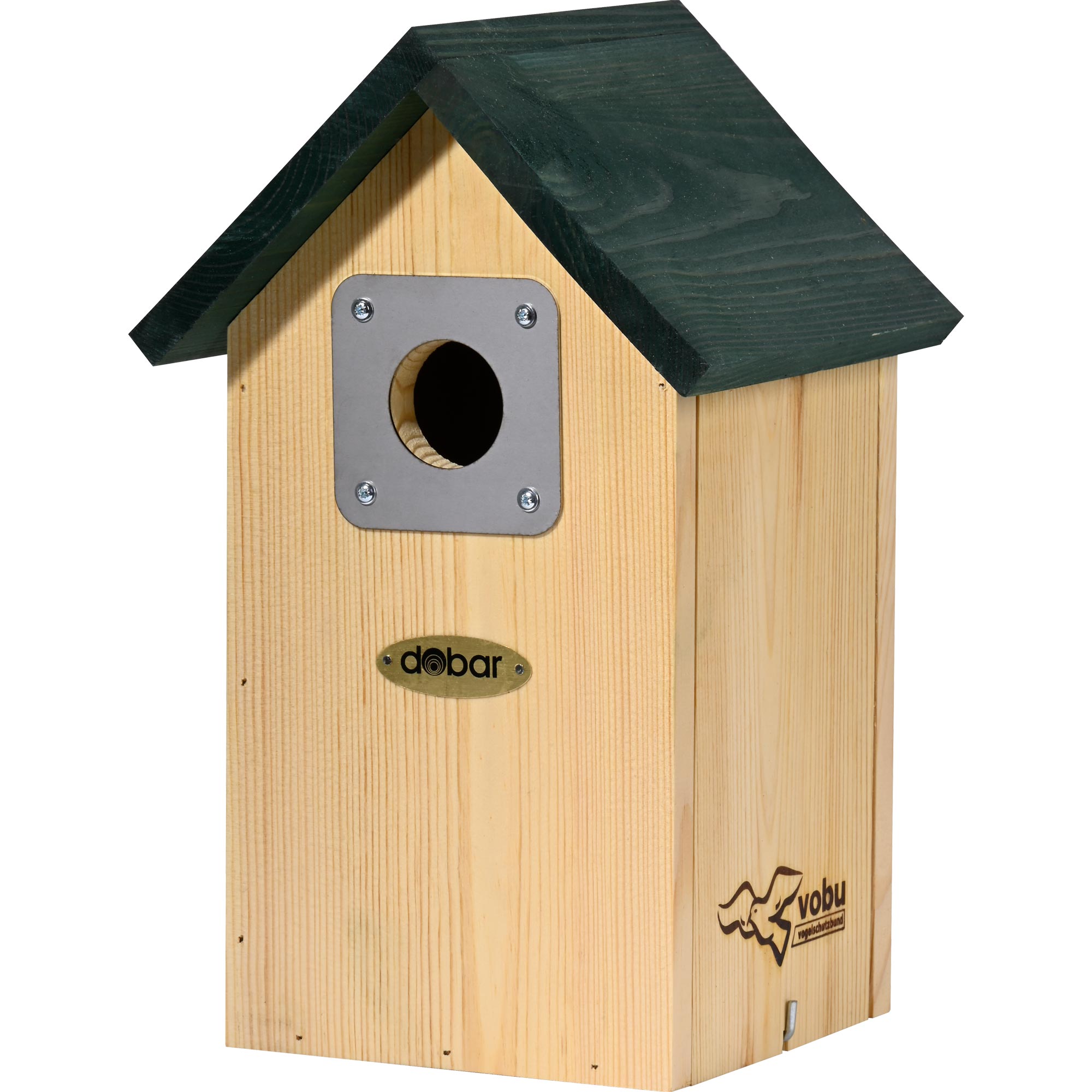 dobar VOBU-Nistkasten Spitzdach f&uuml;r Zaunk&ouml;nig aus Holz, 16x16,x5x28 cm 