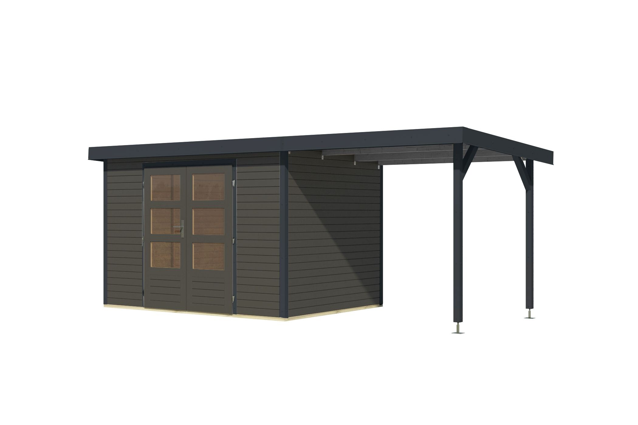 Gartenhaus Hollywood in versch. Gr&ouml;&szlig;en und Farben, opt. mit Anbaudach 