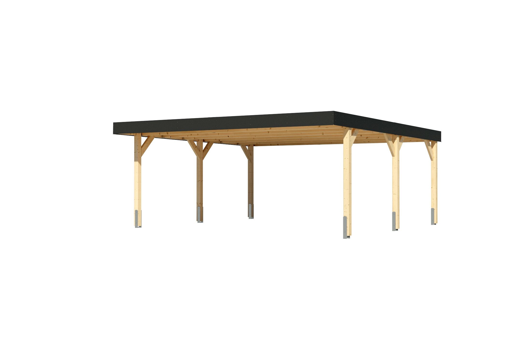 Karibu Carport Einzel- oder Doppelausf&uuml;hrung mit und ohne Seitenwand 