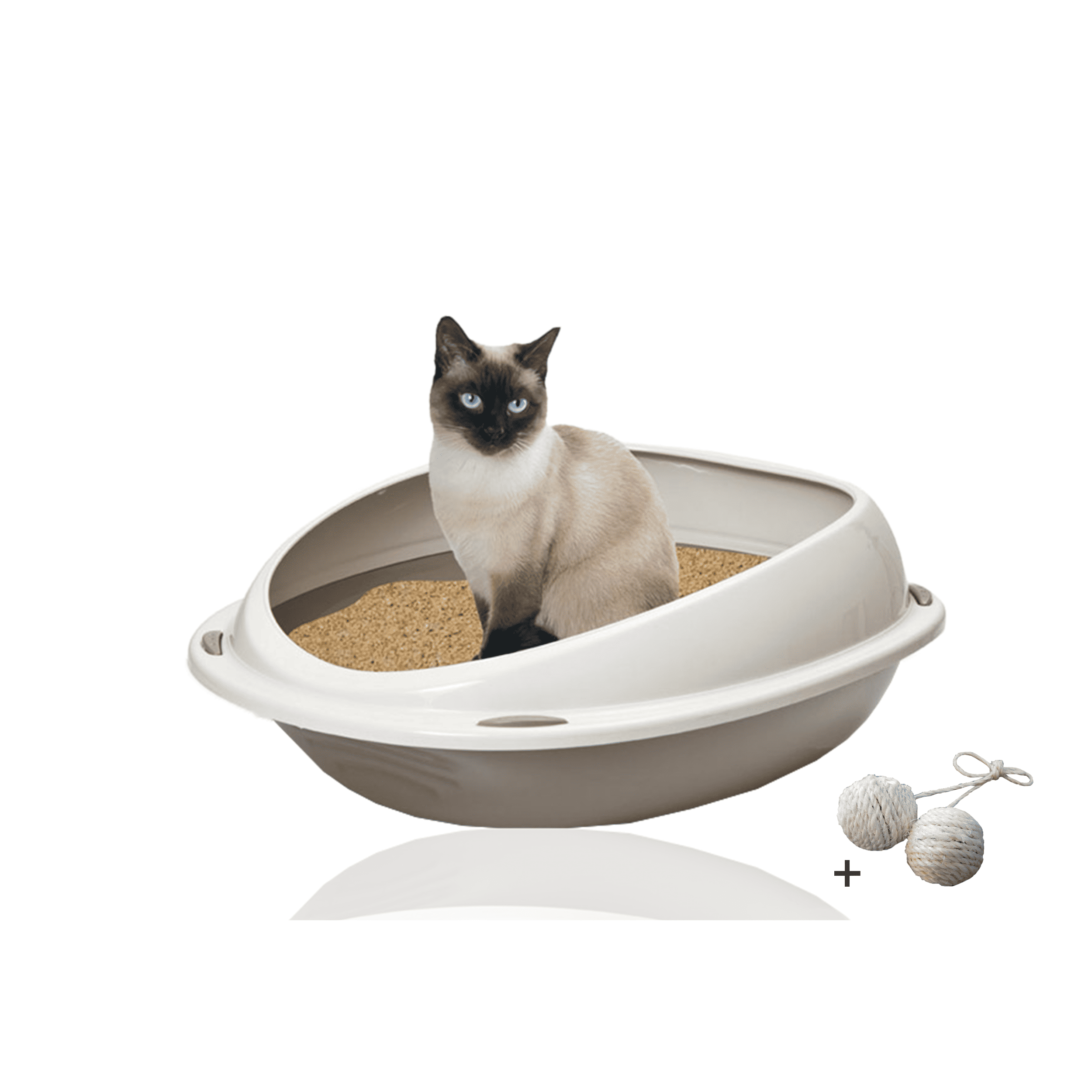 Rohrschneider Katzentoilette Shuttle rosa + Spielkugel 2er-Set 