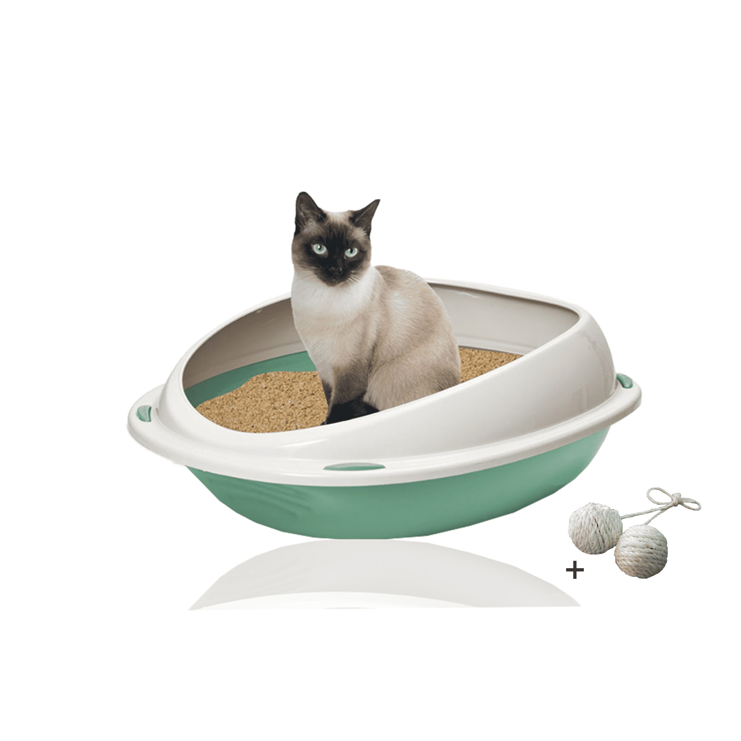 Rohrschneider Katzentoilette Shuttle rosa + Spielkugel 2er-Set 