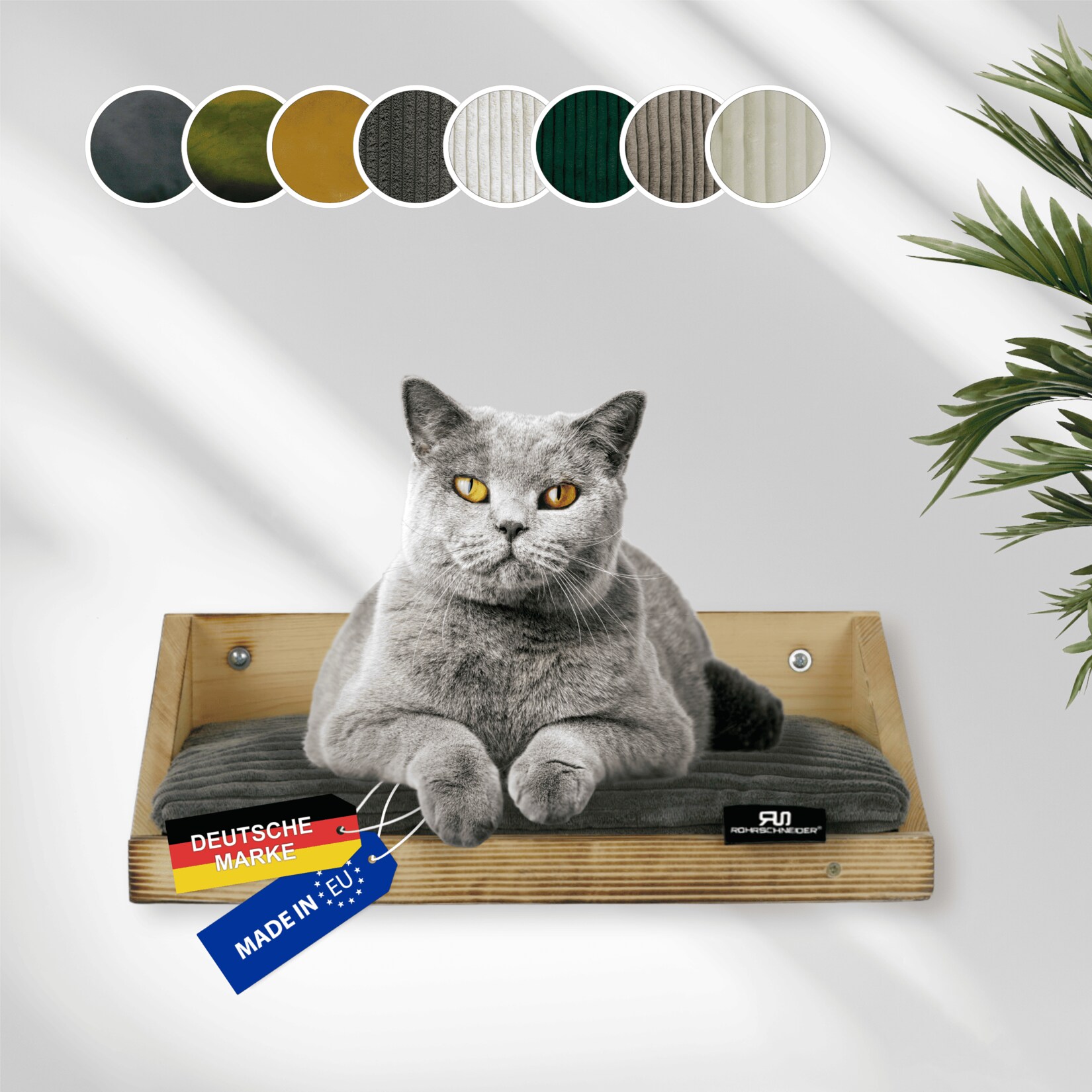 Wandmulde geflammt+ Kissen mit Füllung Cord breit taupe