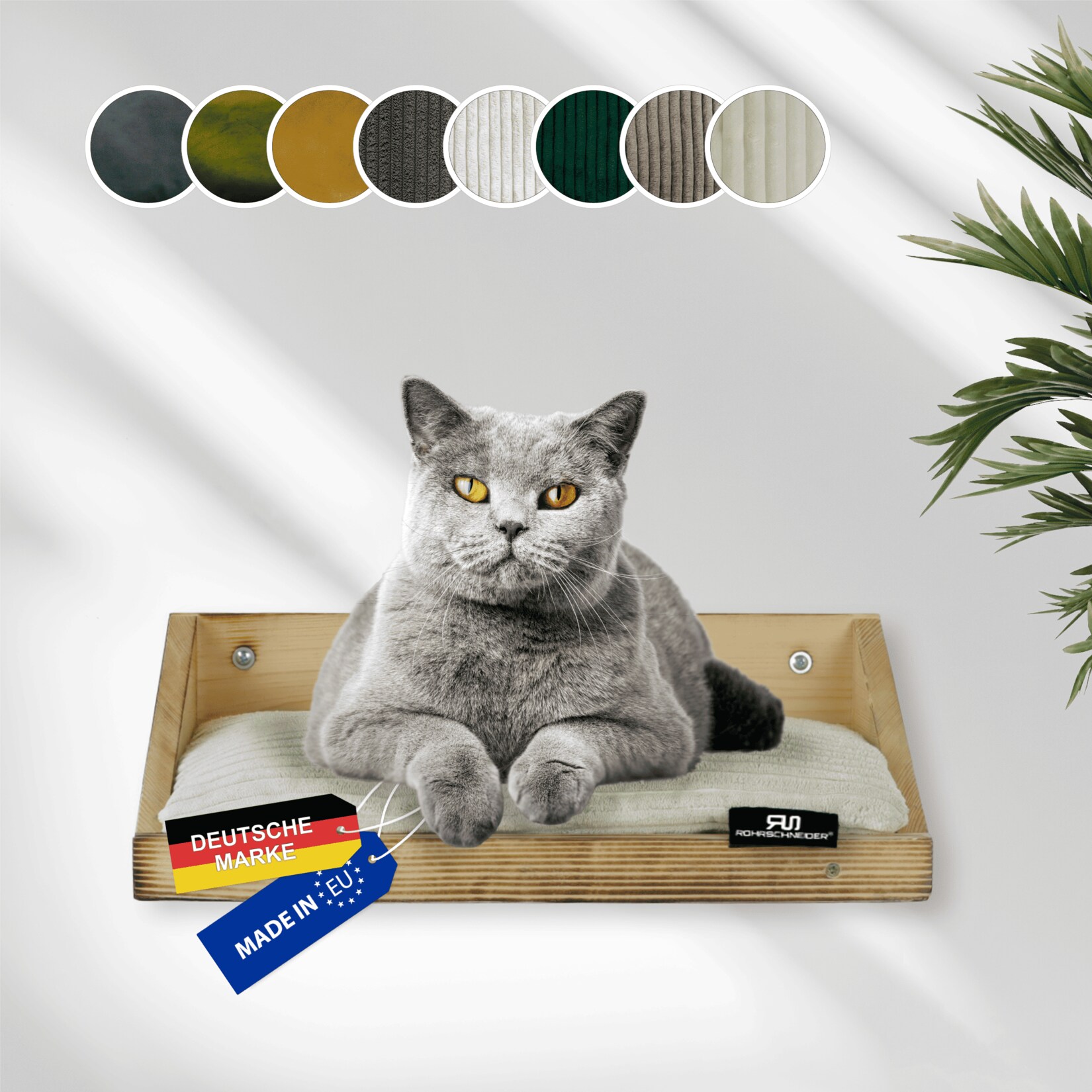 Wandmulde geflammt+ Kissen mit Füllung Cord breit taupe