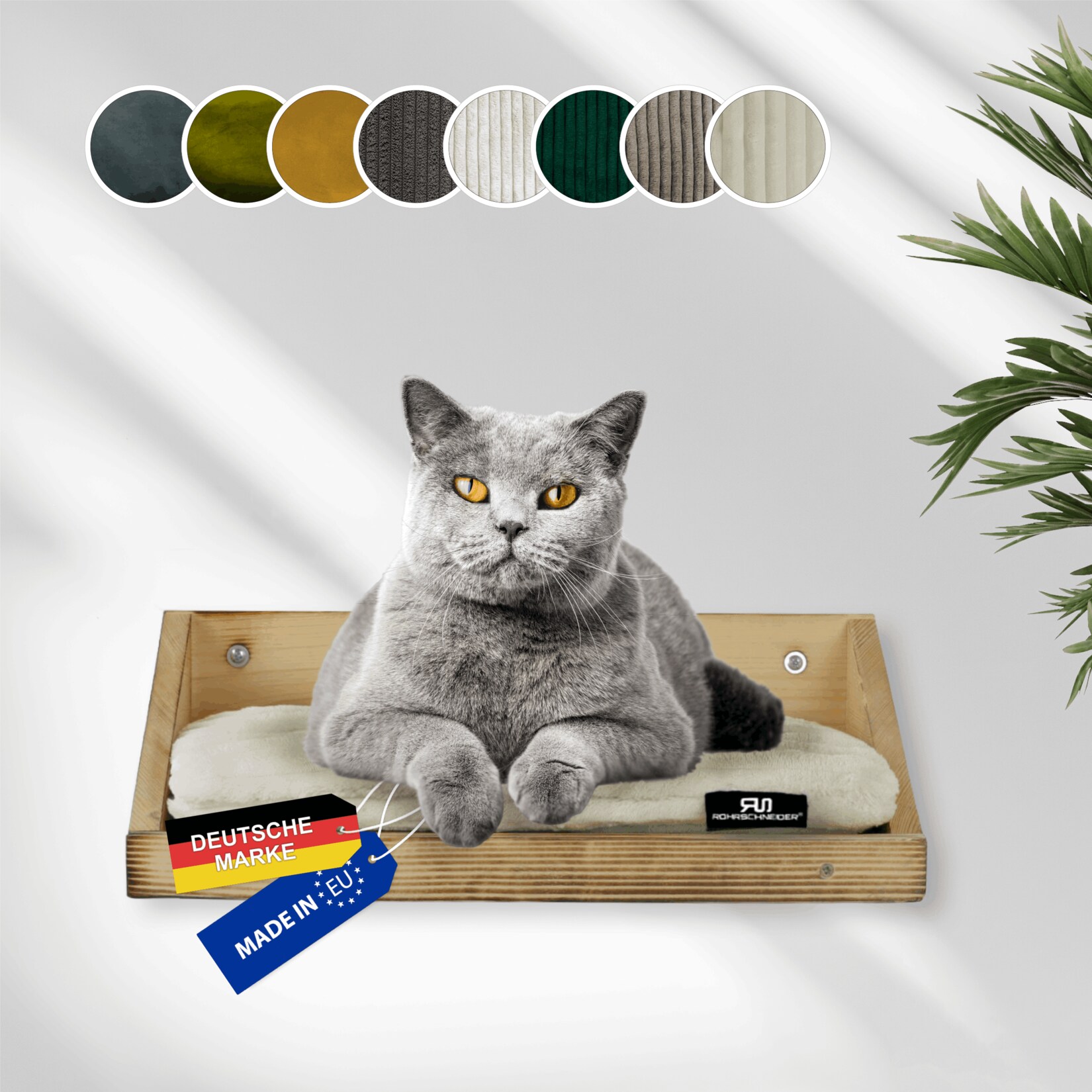 Wandmulde geflammt+ Kissen mit Füllung Cord Deluxe beige