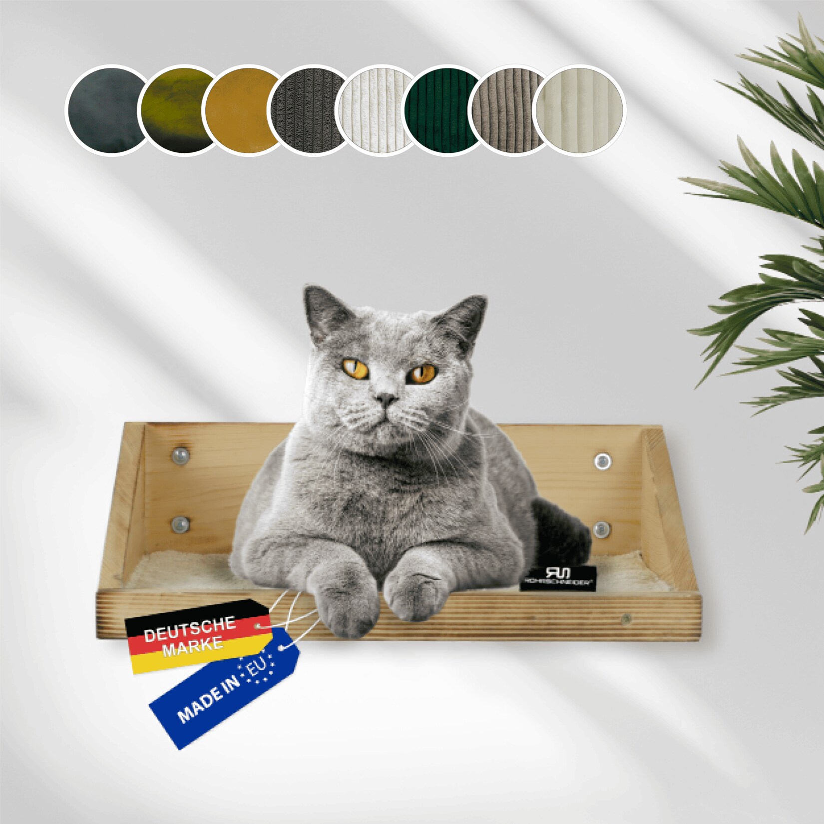 Wandmulde geflammt+ Stoffeinlage Cord Deluxe in verschiedenen Farben