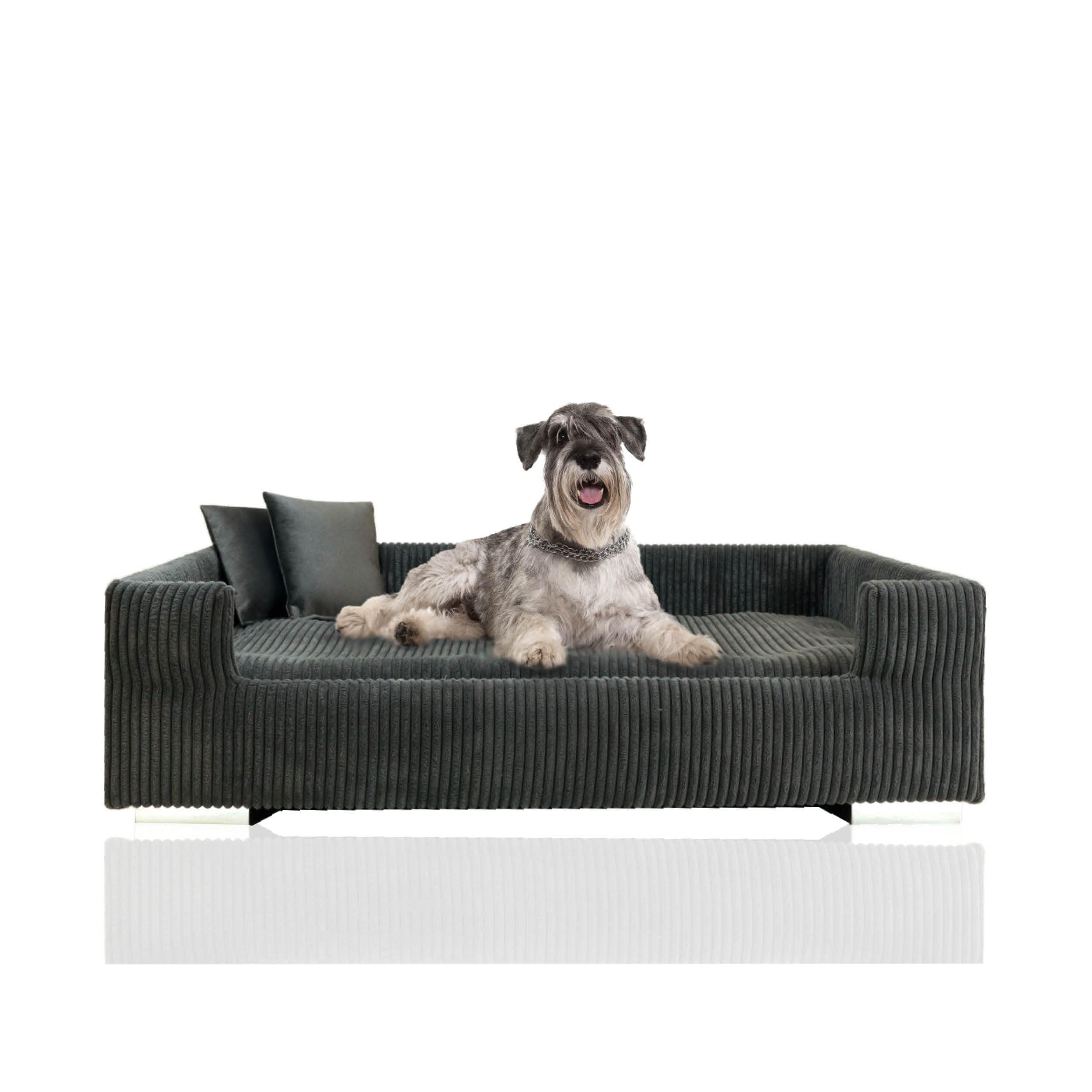 Rohrschneider Hundesofa gepolstert Cord breit beige 