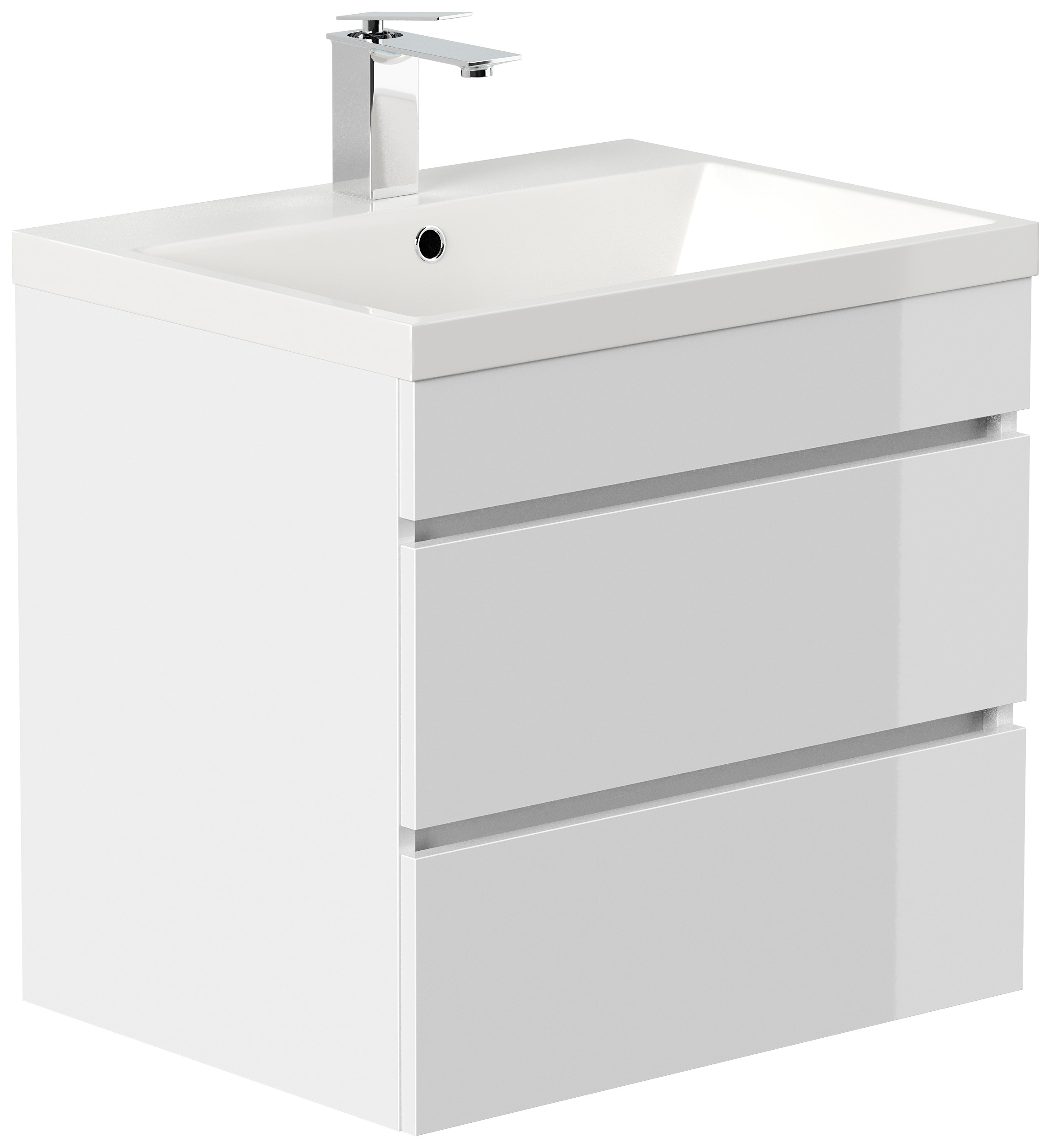 Badm&ouml;bel Fellini 60 SoftClose eiche gold mit drei grifflosen Schubladen 