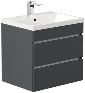 Badmöbel Fellini 60 SoftClose eiche gold mit drei grifflosen Schubladen 