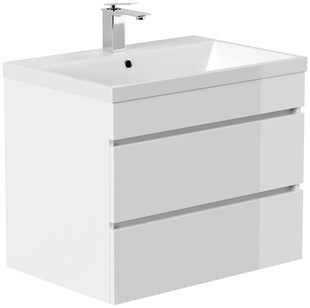 Badmöbel Fellini 70 SoftClose eiche gold mit grifflosen Schubladen 