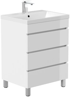 Stand Badmöbel Fellini 70 SoftClose eiche gold mit drei grifflosen Schubladen 