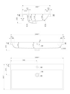 Badmöbel Fellini 100 SoftClose mit grifflosen Schubladen in versch. Ausführungen 