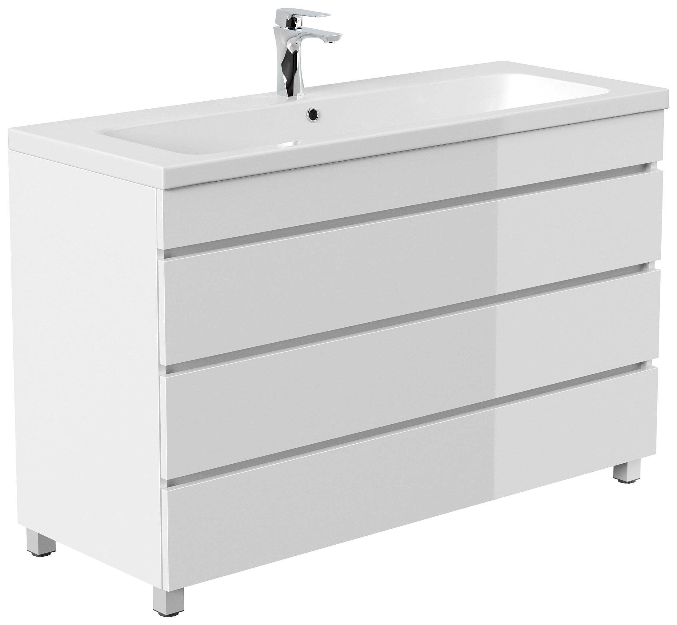 Stand Badm&ouml;bel Fellini 120 SoftClose eiche gold mit drei grifflosen Schubladen 