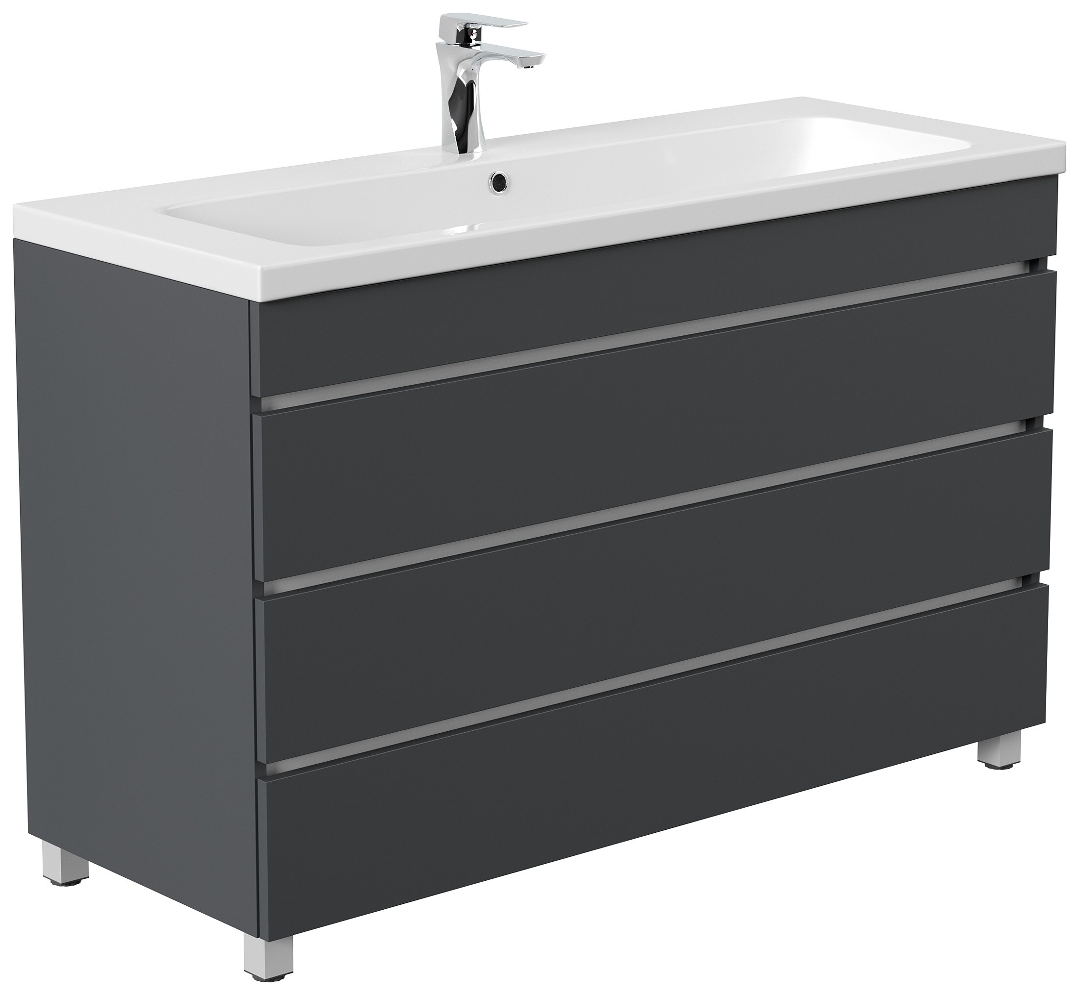 Stand Badm&ouml;bel Fellini 120 SoftClose eiche gold mit drei grifflosen Schubladen 