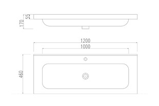 Stand Badmöbel Fellini 120 weiss hochglanz mit drei grifflosen Schubladen 