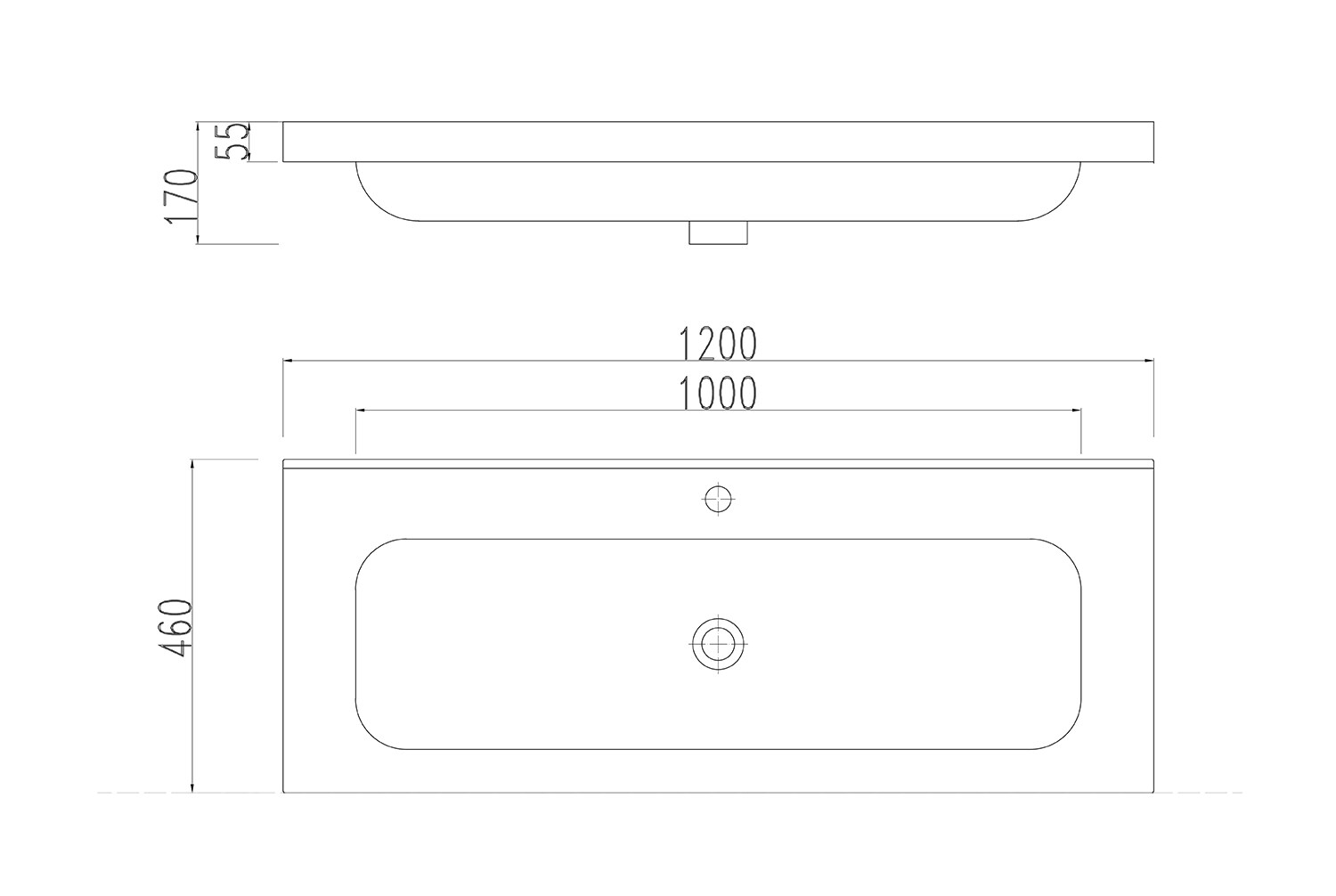 Stand Badm&ouml;bel Fellini 120 weiss hochglanz mit drei grifflosen Schubladen 