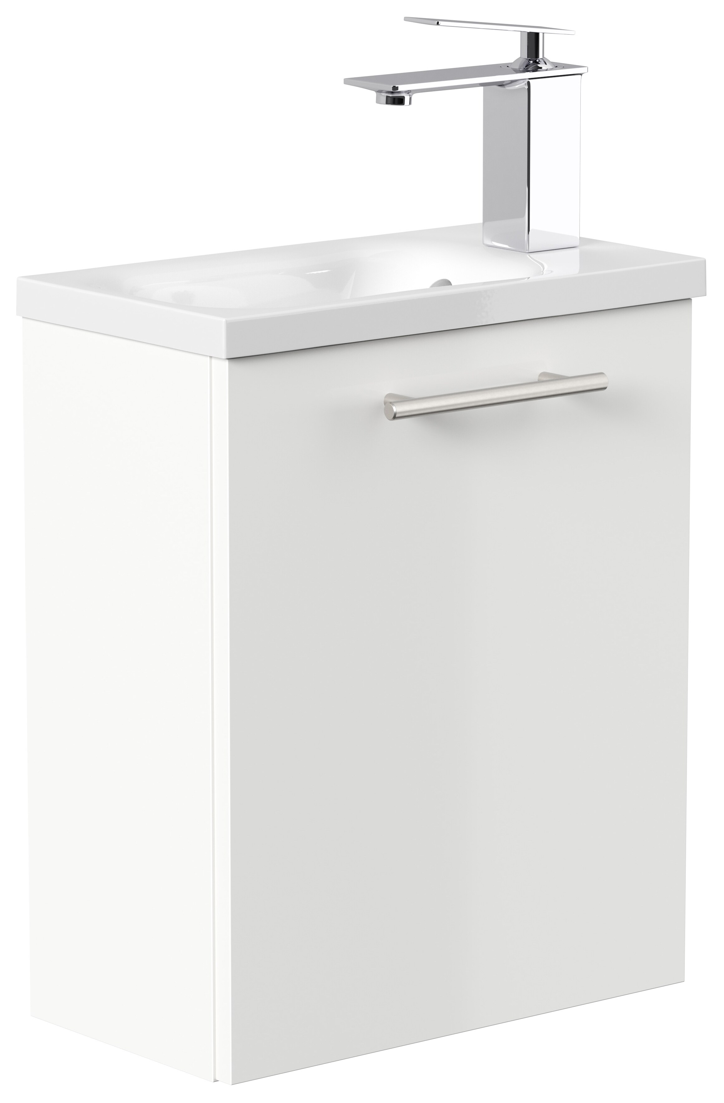 G&auml;ste WC Badm&ouml;bel Pieni Slimline 40cm SoftClose wei&szlig; hochglanz 