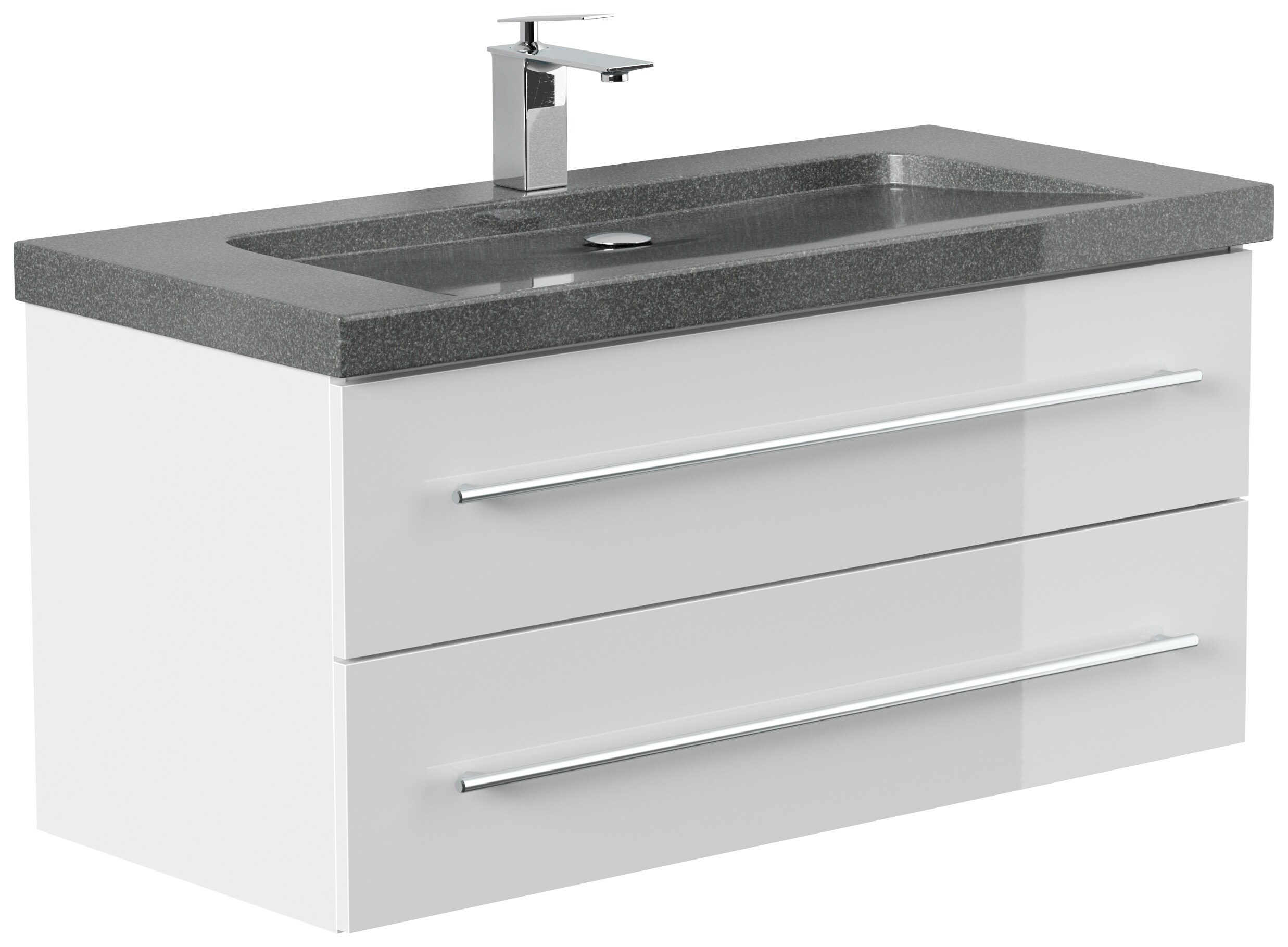 Badm&ouml;bel Granit G654 YAMO 100 cm 1 Hahnloch SoftClose in versch. Ausf&uuml;hrungen 