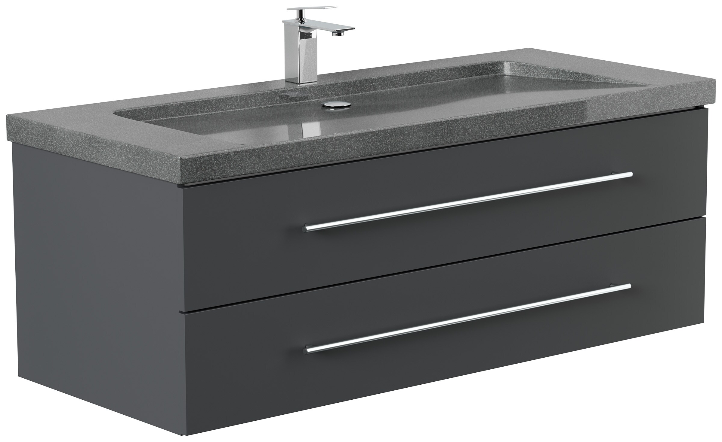 Badm&ouml;bel Granit G654 YAMO 130 cm 1 Hahnloch SoftClose in versch. Ausf&uuml;hrungen 