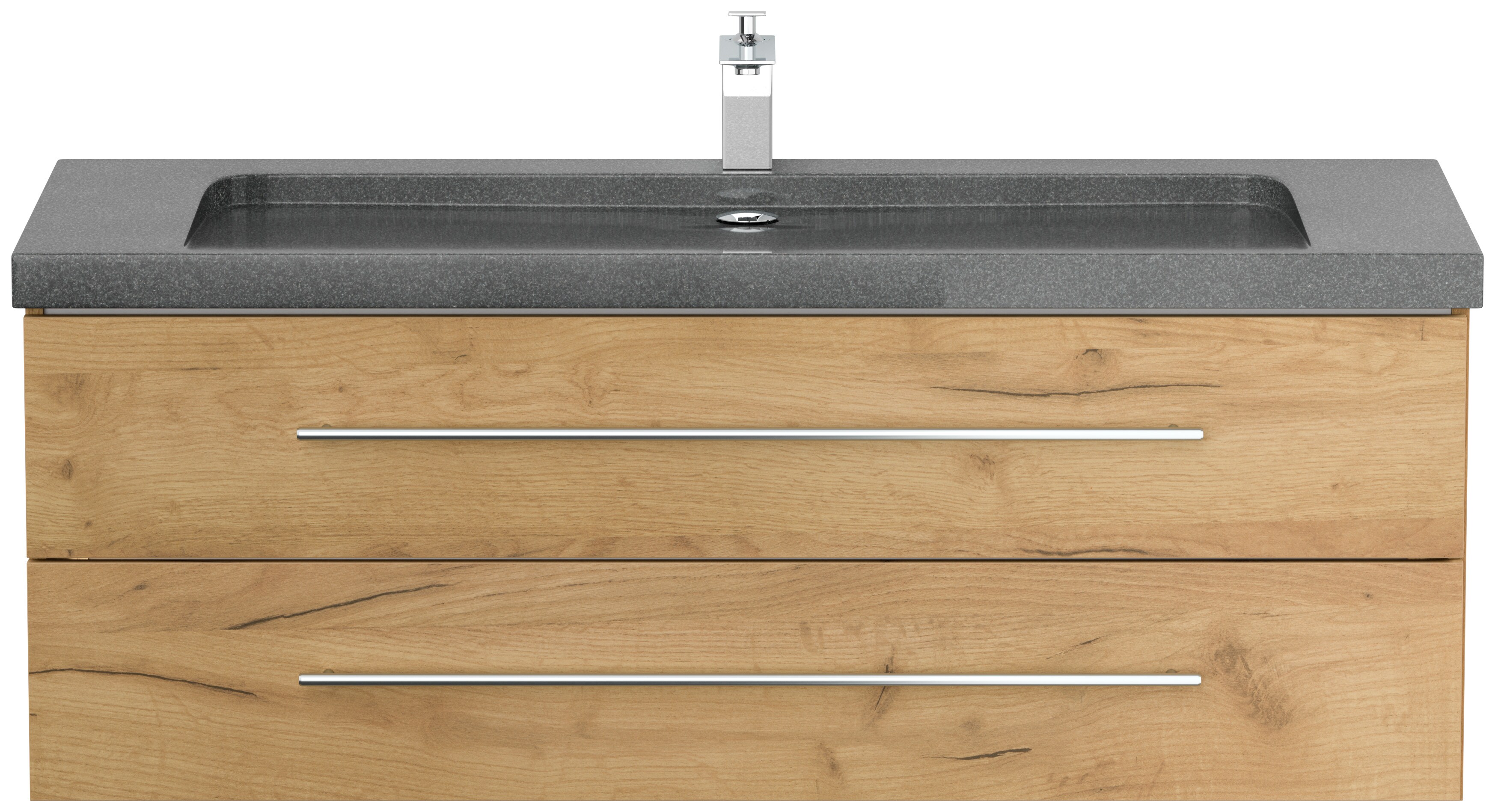 Badm&ouml;bel Granit G654 YAMO 130 cm 1 Hahnloch SoftClose wei&szlig; hochglanz 