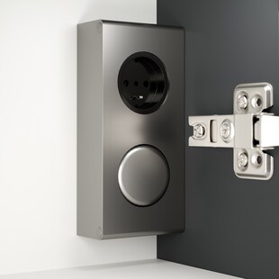 Spiegelschrank 60cm inkl. Design LED-Lampe und Glasböden weiss hochglanz 