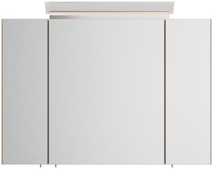 Spiegelschrank 90cm inkl. Design LED-Lampe und Glasböden weiss hochglanz 