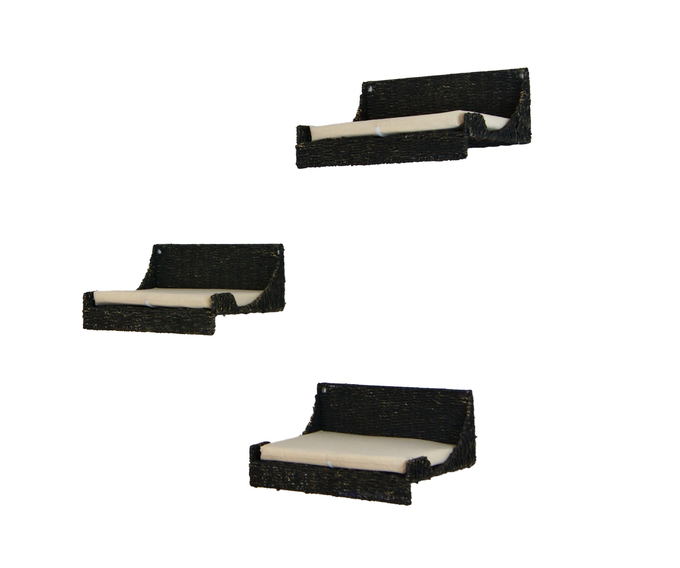 Rohrschneider Wandmulde Seegras schwarz 3er Set 