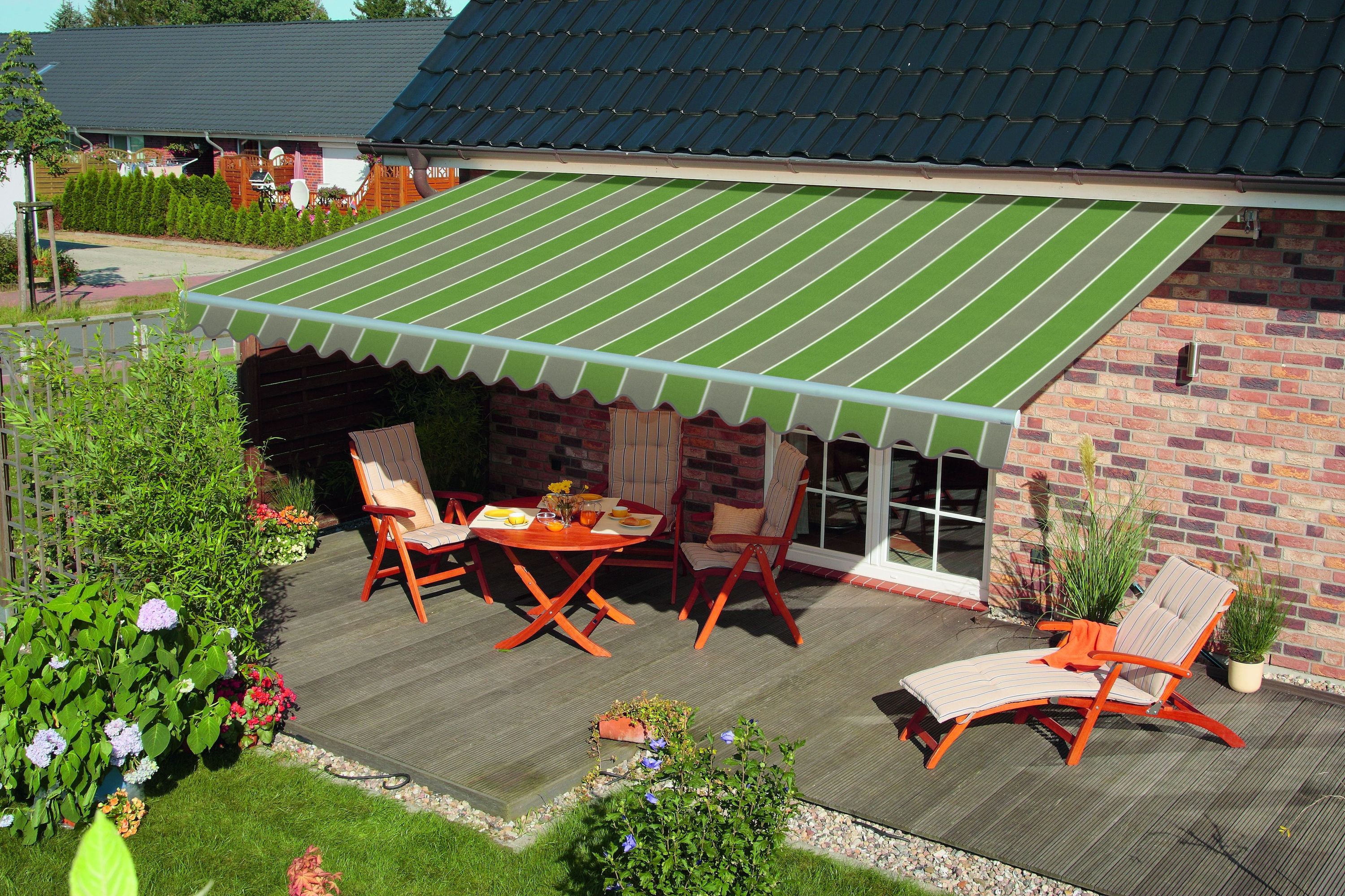 Spettmann Gelenkarmmarkise BASIS weiss 250x200 cm Dessin 1474 