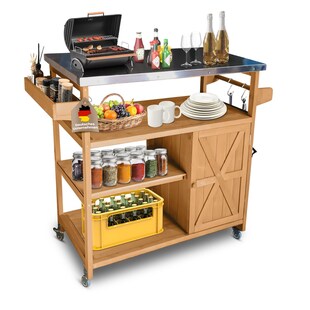 Coemo Servierwagen Grillstation James M Kücheninsel Holz, auf Rollen 118 x 47 x 92 cm 