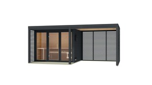 Karibu Saunahaus Angelus XL inkl. Anbau und Saunaofen integr. Strg. 