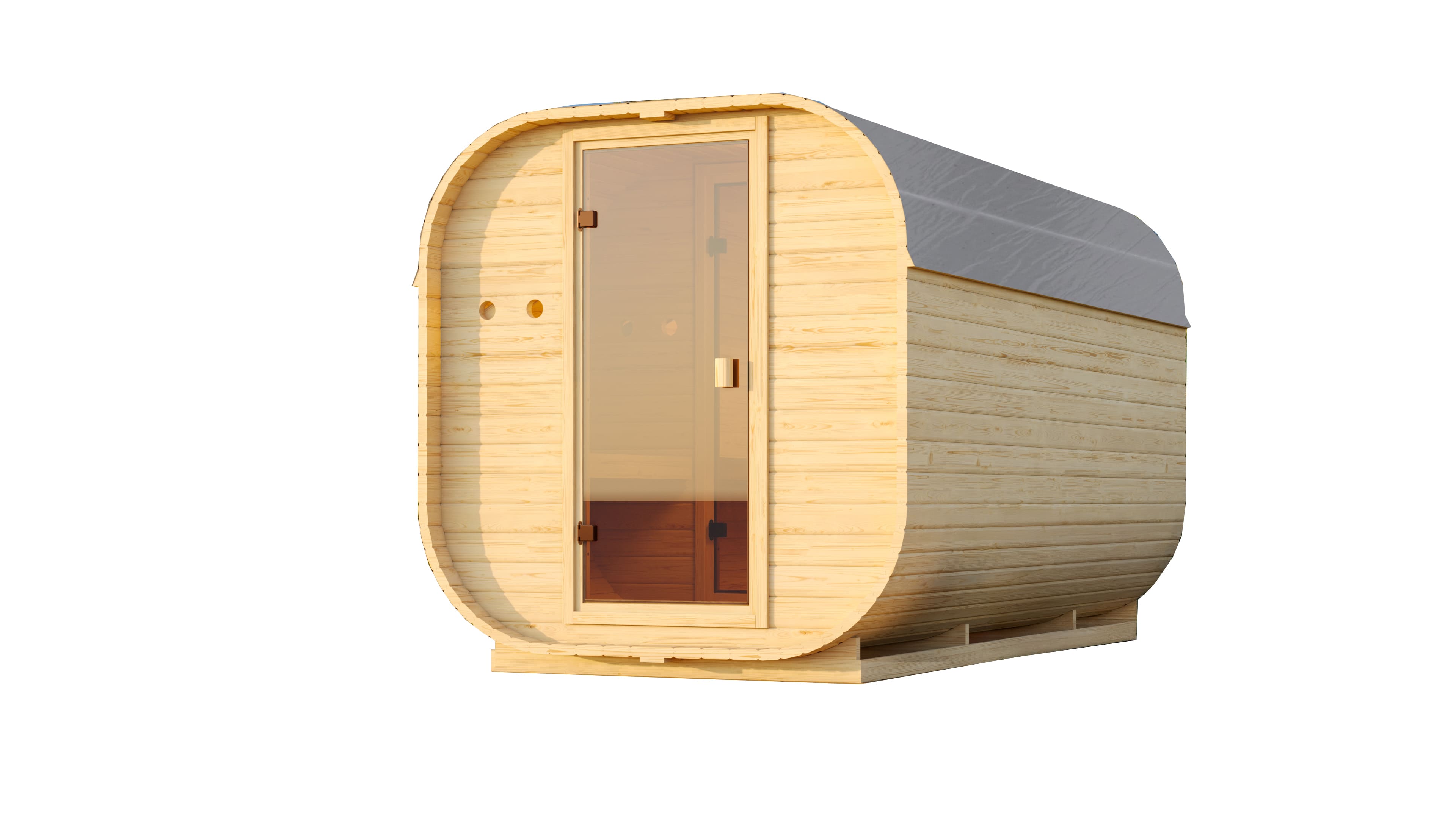 Karibu W&uuml;rfelsaunahaus Louisa 3 inkl. Saunaofen 9kW integr. Strg. 