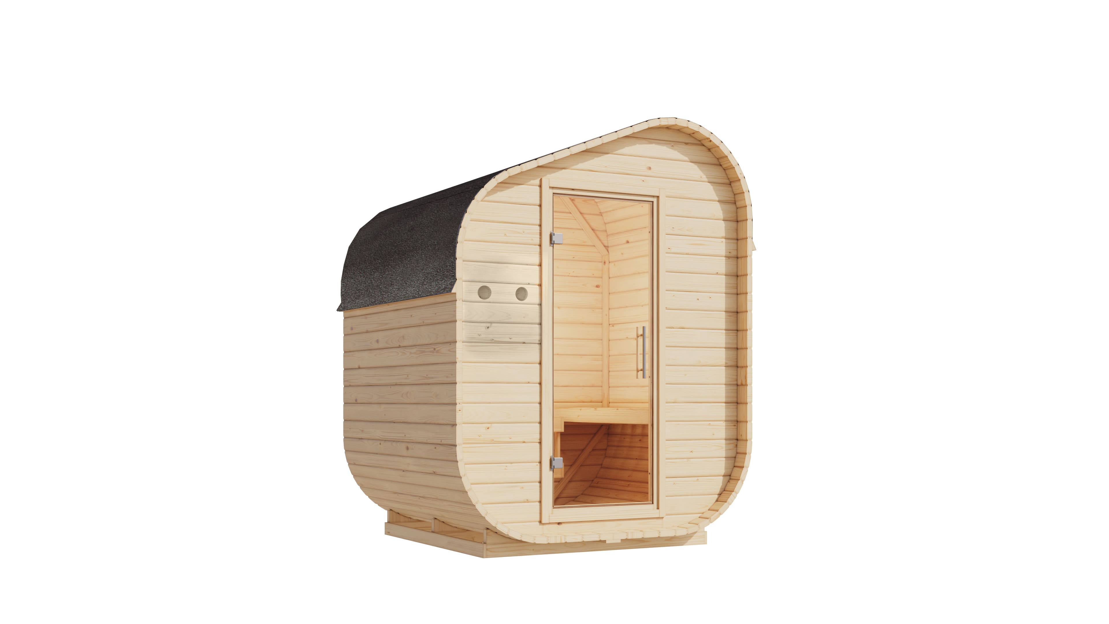 Karibu Fasssauna Carlotta in versch. Gr&ouml;&szlig;en inkl. Saunaofen 9kW 